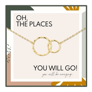 HOPE LOVE SHINE Oh the Places You’ll Go Necklace – High School or College Graduation Gift Gold Silver Necklace - 1 of 1
