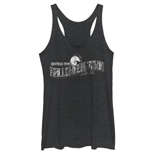 Women's The Nightmare Before Christmas Greetings from Halloween Town Racerback Tank Top - 1 of 4