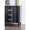 1pc Nightstand Exquisite Bedroom Black Solidwood Turned Wood Legs Bedside Table Furniture Curved Front Panels - 2 of 4
