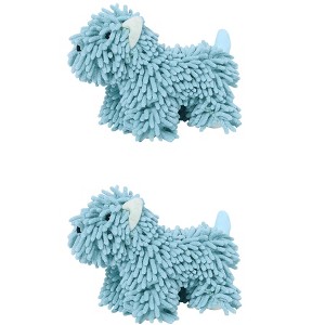 REGALWOVEN 2 Packs Cute Cartoon Dog Shape Soft Absorbent Chenille Hand Towel with Hanging Loop 8" x 10" - 1 of 4