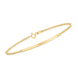Ross-Simons 10kt Yellow Gold Curb-Link Bar Bracelet - 1 of 4