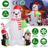 iMountek "5.9FT Christmas Inflatable Polar Bear, Penguin & Gift Box Yard Decoration with LED Lights & Air Blower" White - 4 of 4