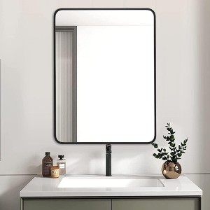 Whisen 30x36 Inch Rectangular Bathroom Wall Mirror, HD Glass with Anti-Rust Aluminum Frame - 1 of 4