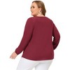 Agnes Orinda Women's Plus Size Office Fashion Long Sleeves Ribbon Front Chiffon Blouses - 4 of 4