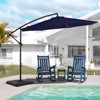 HYLEORY Beeram 120" Round Cantilever Umbrella with Counterweight - 2 of 4