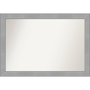 40" x 28" Non-Beveled Vista Brushed Nickel Wall Mirror - Amanti Art: Modern Rectangle, Polystyrene Frame - 1 of 4