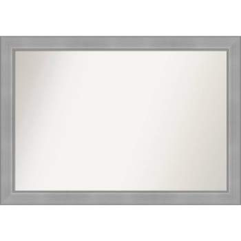 40" x 28" Non-Beveled Vista Brushed Nickel Wall Mirror - Amanti Art