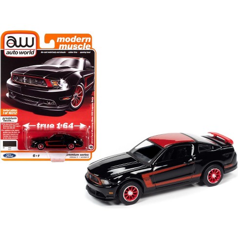 12 Ford Mustang Boss 302 Laguna Seca Black And Red With Red Wheels Limited Edition To Pieces Worldwide 1 64 Diecast Model Car By Autoworld Target