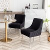 SEYNAR Modern Velvet Pleated Finish Back Dining Chair Set of 4 with Rear Handle - 4 of 4