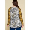 Women's Animal Print Casual Top with Plaid - Emerald Collection - 2 of 4