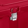 Sterilite 23 Gallon Lockable Storage Tote Footlocker Toolbox Container Box w/ Wheels, Handles, Metal Hinges, & Latches, Infra Red w/ Clips, 2 Pack - image 4 of 4