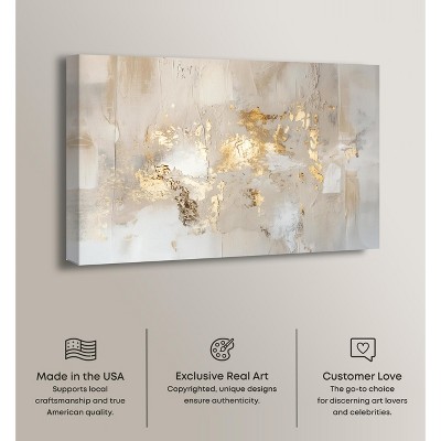 Sands of Time Gold and Beige Abstract Canvas Wall Art