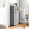 Tangkula Tall Bathroom Storage Cabinet Freestanding Floor Cabinet w/2 Double Door Cabinet& 2 Drawers 3-position Adjustable Shelves - 3 of 4