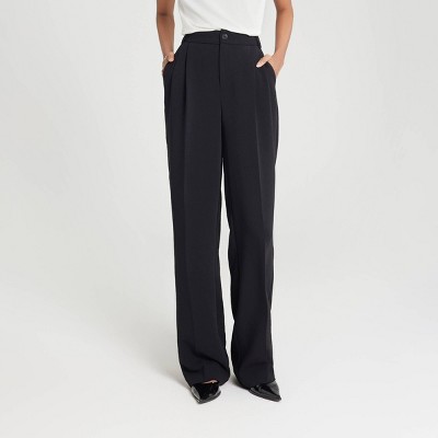 Women's Pleated Wide Leg Pants - A New Day™ Black XXL