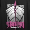 Tower of God Spear Shield on rectangular frame, Tower of God text, Shinsu stone power on Black Short Sleeve Adult Crop T-Shirt - 2 of 3
