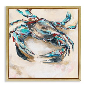 Stupell Industries Abstract Nautical Crab Black Framed Floater Canvas Wall Art - 1 of 4