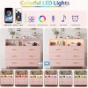 Chest of Drawers, Lighted 6 Drawer Dresser w/Charging Station & Storage Shelf, Wooden Dresser, Modern Drawer Cabinet for Bedroom, Living Room - 4 of 4