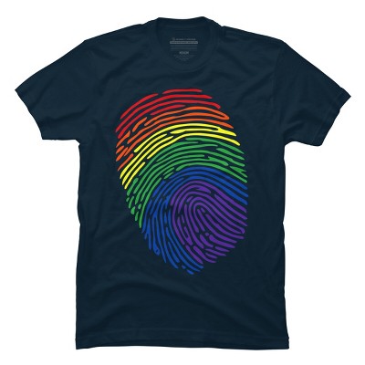 Adult Design By Humans Pride Fingerprint Rainbow Month By SummerFunnyT-Shirt