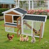 Gulches 58 inch Wooden Waterproof Rabbit Hutch Indoor Outdoor Orange Yellow White Small Medium Bunny Guinea Pig Cage with Roof Stairs Cleaning Tray - 2 of 4