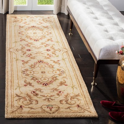 Beige and Light Gold Handmade Wool Tufted Area Rug