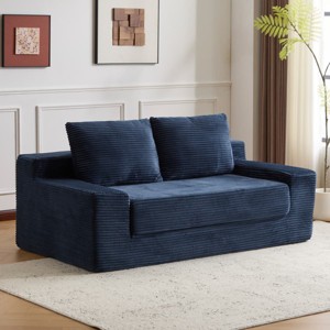 Modern Loveseat Sofa with Reversible Cushions and 2 Pillows , Deep Seat Couch Bed for Living Room, Bedroom, or Apartment-Tanpinhause - 1 of 4