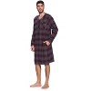 Ashford & Brooks Mens Flannel Plaid Long Sleep Shirt Henley Nightshirt - 2 of 4