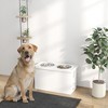 PawHut Elevated Dog Bowls, Pet Feeding Station with Slow Feeder Mat, Storage Cabinet, 3 Stainless Steel Bowls for Large & Extra Large Dogs, White - 3 of 4