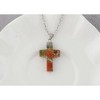 Natural Stone Cross Necklace Charm Cross Birthstone Pendant Quartz Healing Crystal Jewelry - 3 of 4