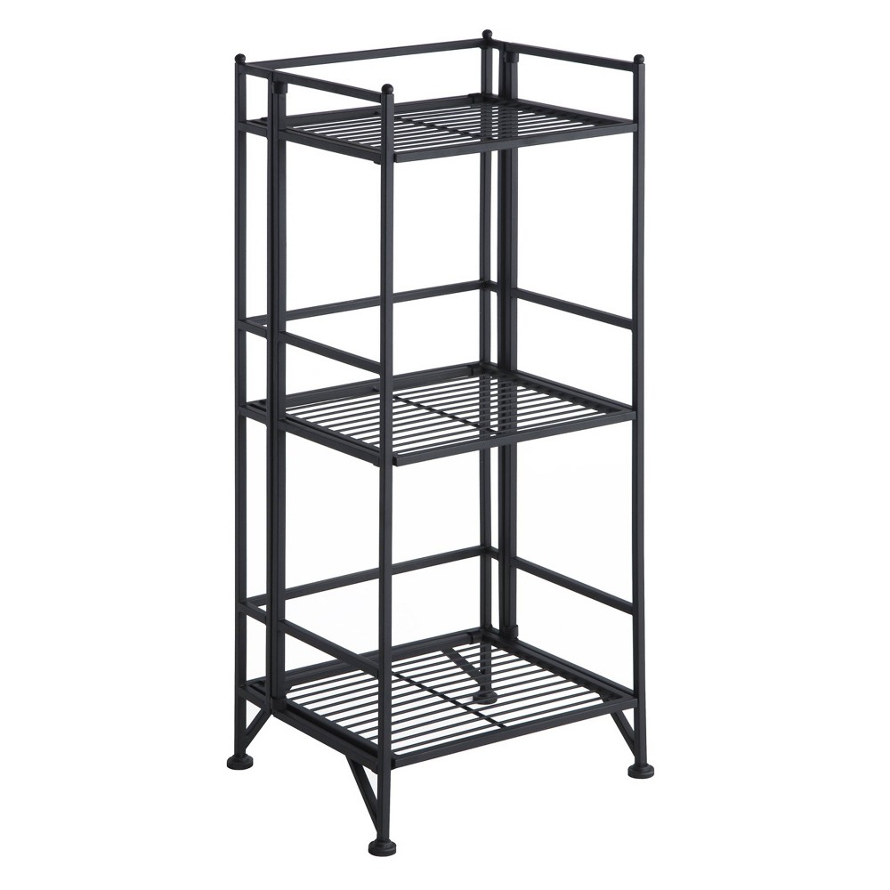 Photos - Wall Shelf 32.5" 3 Tier Folding Metal Shelf Black - Breighton Home