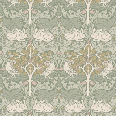 William Morris Brother Rabbit Sage Wallpaper