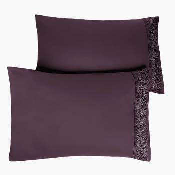 Southshore Fine Living, Vilano Lace Collection Pair of 2 Pillowcases Ultra Soft Brushed Microfiber