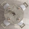 47" Round Farmhouse Dining Table for 6, Rustic Grey Wood Kitchen Table with Distressed Finish,  Wood Surface for Dining Room, Easy Assembly - 4 of 4