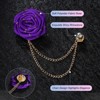 Unique Bargains Cloth Flower Lapel Pin with Gold Badge Tassel Chain Brooches 1.57 inch 1 Pc - 2 of 4