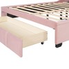 Okak Queen Size Velvet Platform Bed Frame with Storage Drawer Upholstered Modern Bed with Wingback Headboard Easy to Assemble - 4 of 4