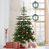 Tangkula 7 FT Pre-lit Artificial Xmas Tree Hinged Christmas Tree with 1303 PE PVC Branch Tips 500 Warm White LED Lights & Folding Metal Stand - 4 of 4