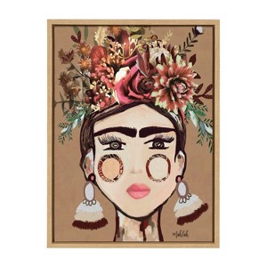 Kate & Laurel All Things Decor 18"x24" Sylvie Warm Frida Wall Art by Inkheart Designs: Canvas, Framed, Sawtooth Back - 1 of 4