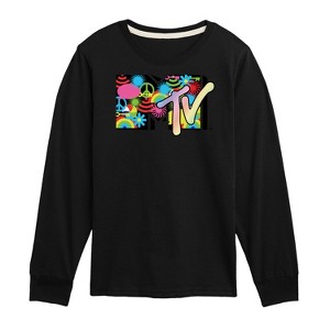 Boys' - MTV - Icon Collage Logo Long Sleeve Graphic T-Shirt - 1 of 3