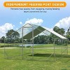 Metal Chicken Coop with Spire Roof, Walk-In Chicken Run with Double Doors, Waterproof & Anti-UV Cover, Outdoor Poultry Cage for Backyard Farm Use - 3 of 4