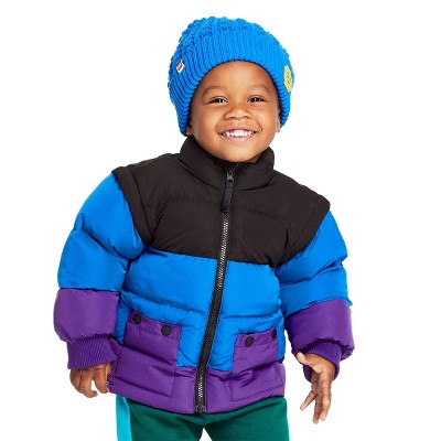 Toddler Color Block Puffer Jacket - LEGO® Collection x Target Black/Blue/Purple 2T