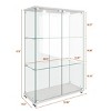 INFURNIC Decorative Bookshelf Modern Glass Display Cabinet with 2 Doors and 3 Shelves for Living Room, White, 32.09"*14.37"*47.9" - 2 of 4