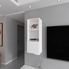 GlasFlength Decorative Storage Cabinets Accent Storage Cabinet Wall Cabinet Wall Storage Shelf With 1 Door for Room, White, 13.4"*16.1"*43.3" - 3 of 4