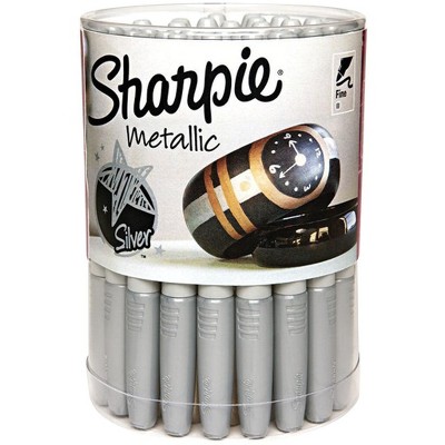 Sharpie Metallic Permanent Markers, Fine Tip, Silver, pk of 36