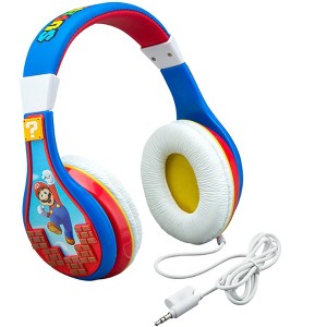 eKids Super Mario Wired Headphones, Over Ear Headphones for School, Home, or Travel  - Blue (MO-140.EXV1) - 1 of 4