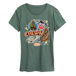 Women's - Star Wars - Chewie Stickers Short Sleeve Graphic T-Shirt - 1 of 4