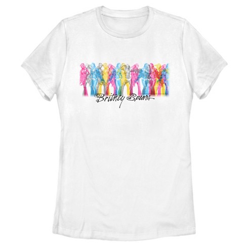 Women's Britney Spears Rainbow on Stage T-Shirt - White - 2X Large