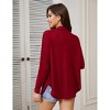 Waffle Button Down Shirt Women Dressy Casual Knit Tops Long Sleeve Loose Fit Shacket with Pocket - 4 of 4