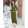 Pullover Zipper Neckline (Front Pocket) Hooded Sweatshirt Side Slit Dress (Long Skirt) (Us) Missky Normal Shoulder Long Sleeve - 3 of 4