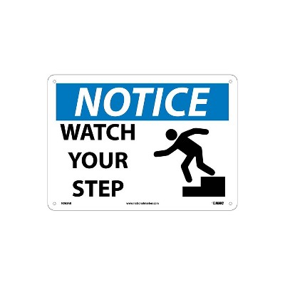 National Marker Notice Signs; Watch Your Step Graphic 10x14 .040 ...