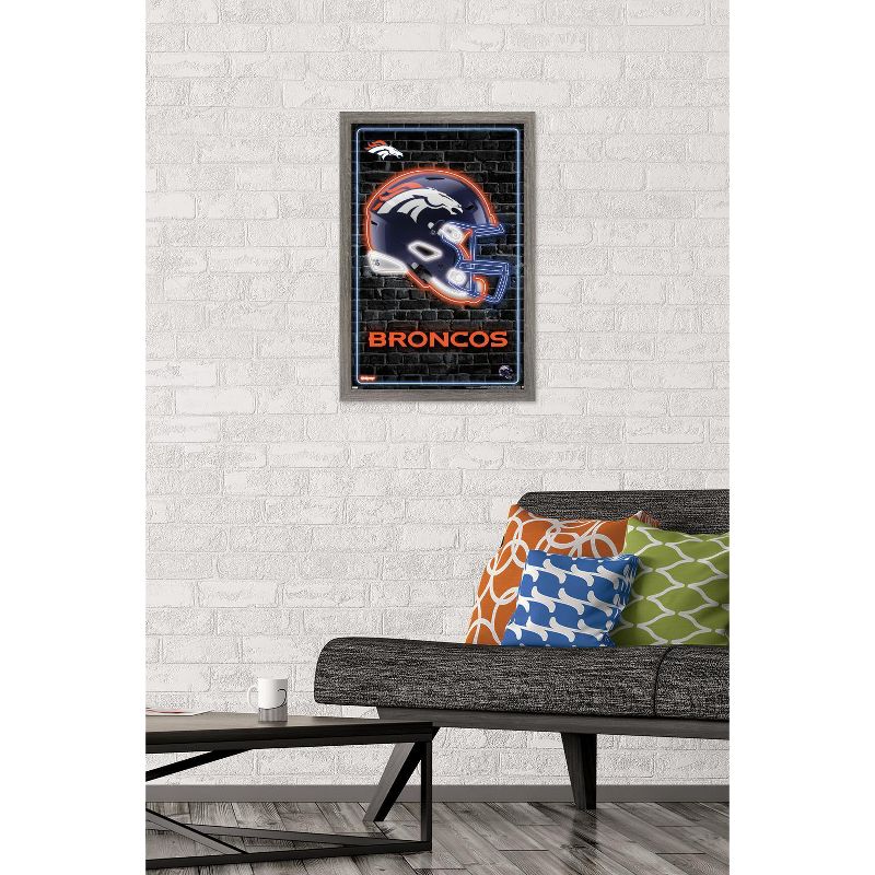 Trends International NFL Denver Broncos - Neon Helmet 23 Framed Wall Poster Prints, 2 of 7
