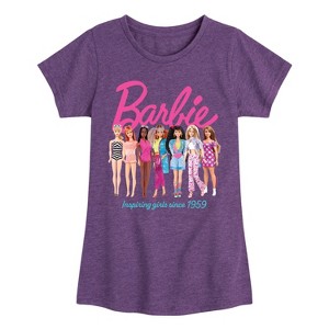 Girls' - Barbie - Barbie Inspiring Girls Since 1959 Fitted Short Sleeve Graphic T-Shirt - 1 of 4